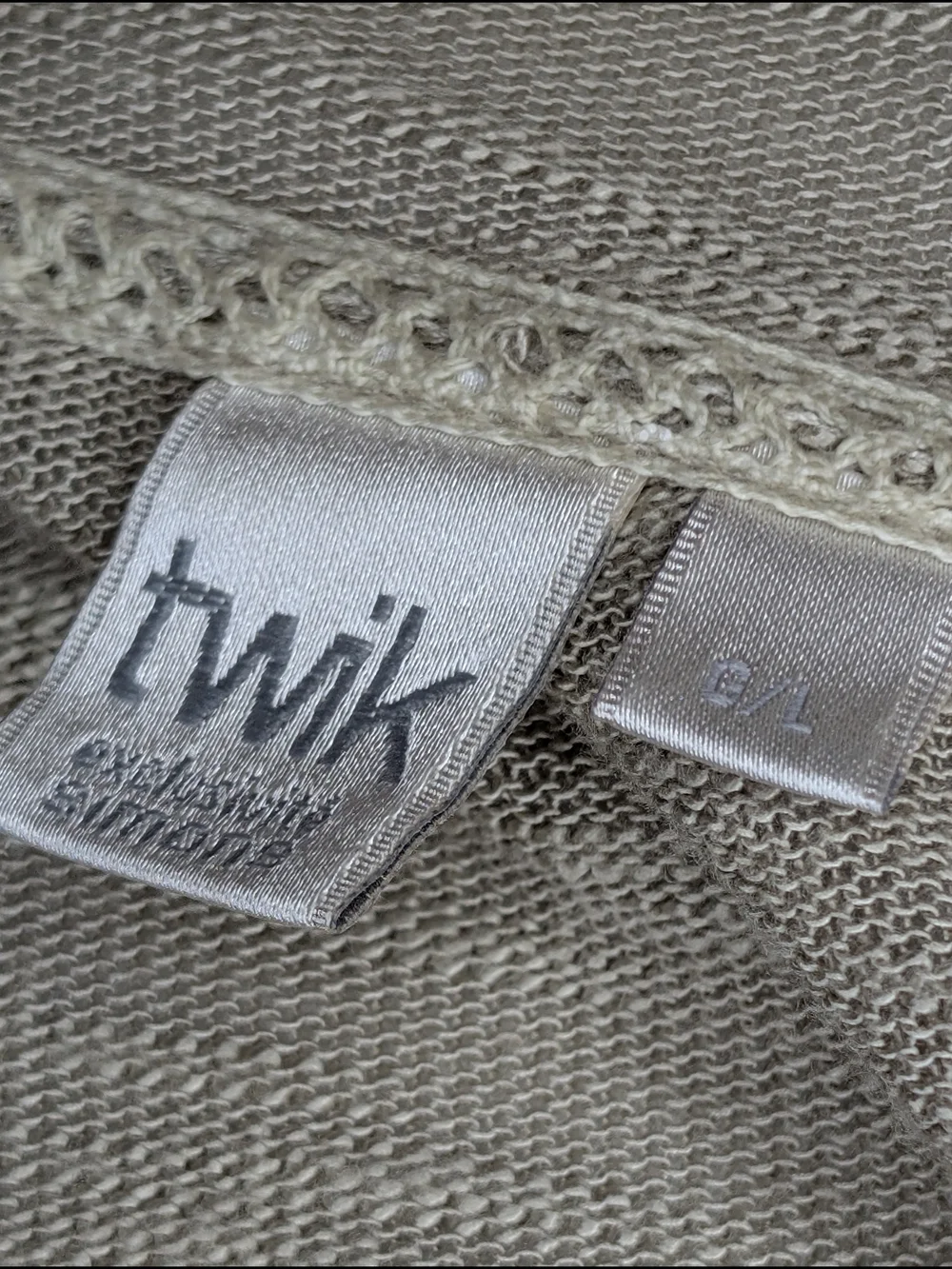twik Lightweight Open-Front Cardigan in Heather Taupe - Picture 4 of 7